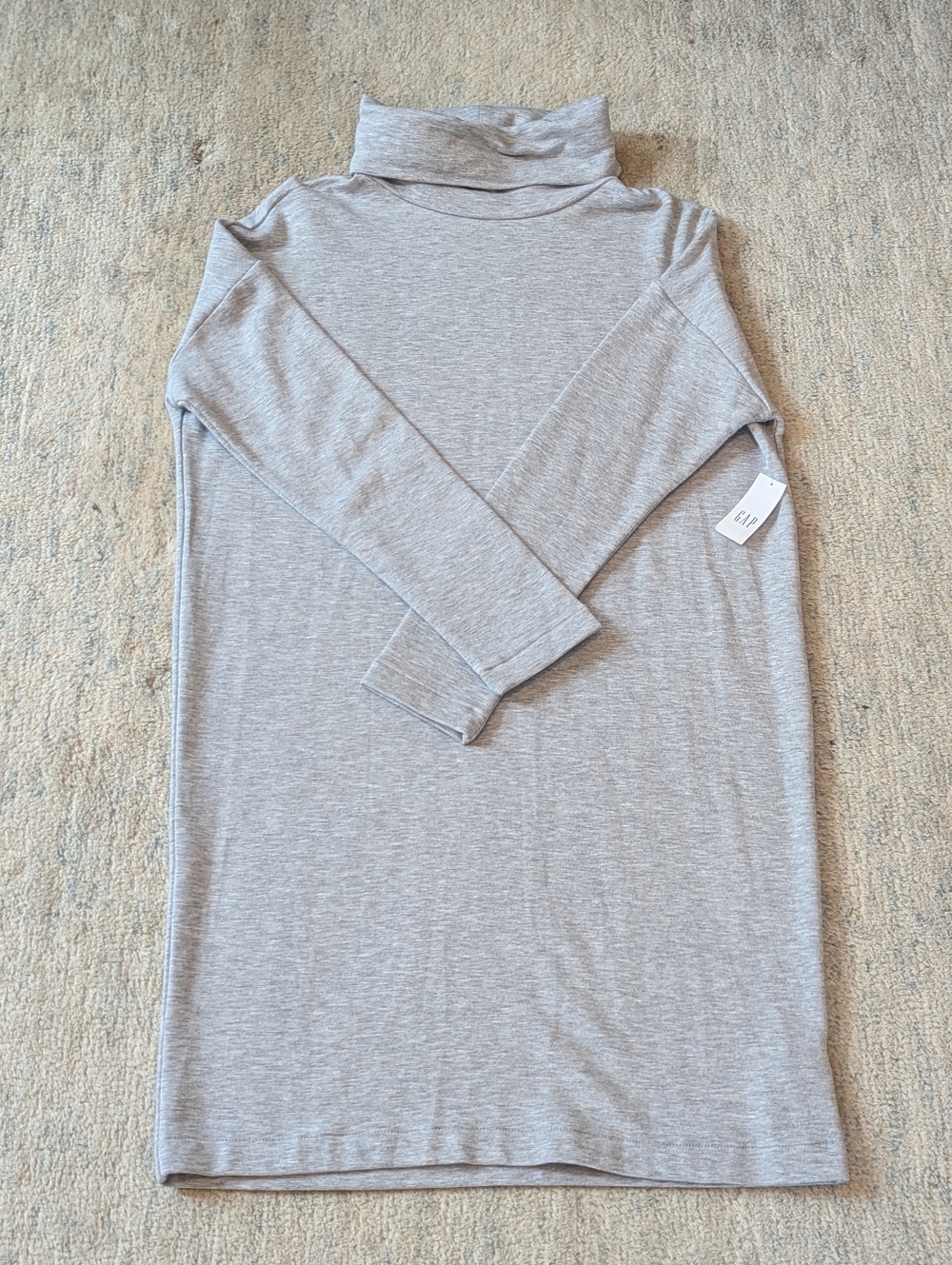 NWT GAP Light Heathered Gray Turtleneck Long Sleeve Dress